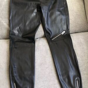 All Saints Black Leather Leggings